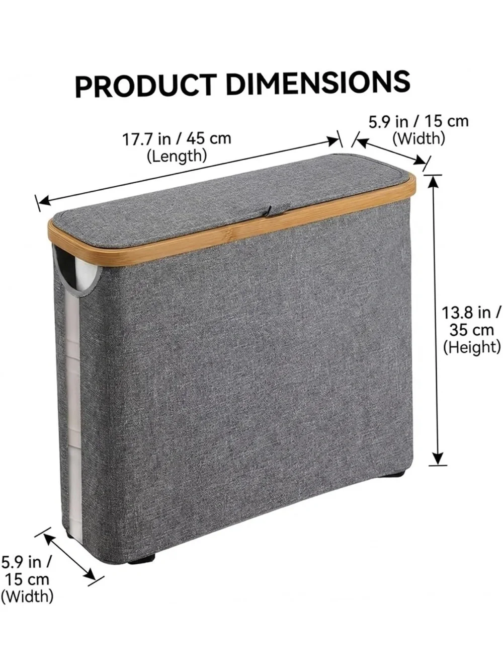 NWOT Toilet Paper Storage w Lid 17.7x13.8x5.9in Waterproof Paper Towel Storage